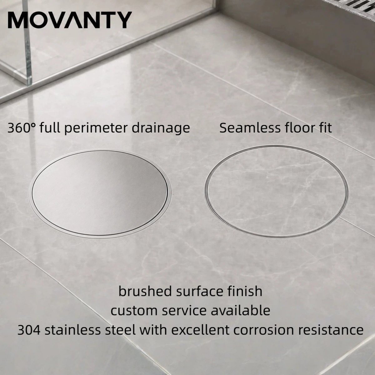 360 Degree Adjustable Linear Shower Drain Invisible Hotel - linear shower drain by Movanty, 304 stainless steel bathroom drainage manufacturer