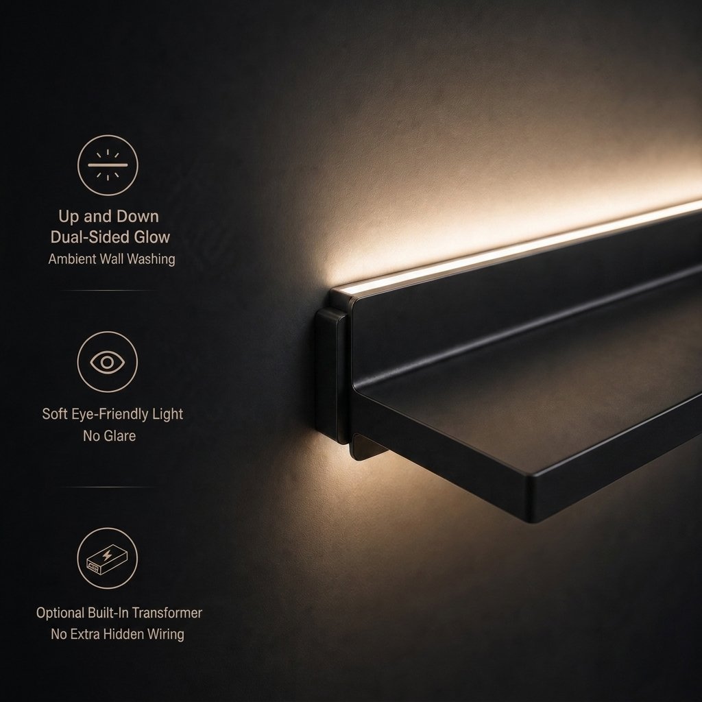 LED Floating Bathroom Shelf - bathroom shelf by Movanty, 304 stainless steel bathroom drainage manufacturer