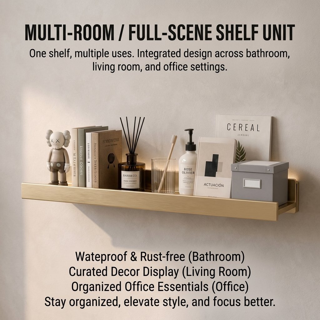 LED Floating Bathroom Shelf - bathroom shelf by Movanty, 304 stainless steel bathroom drainage manufacturer
