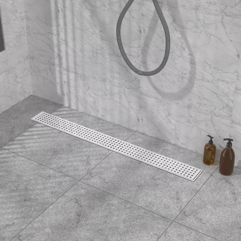 360 Degree Adjustable Linear Shower Drain Rotatable Slim - linear shower drain by Movanty, 304 stainless steel bathroom drainage manufacturer