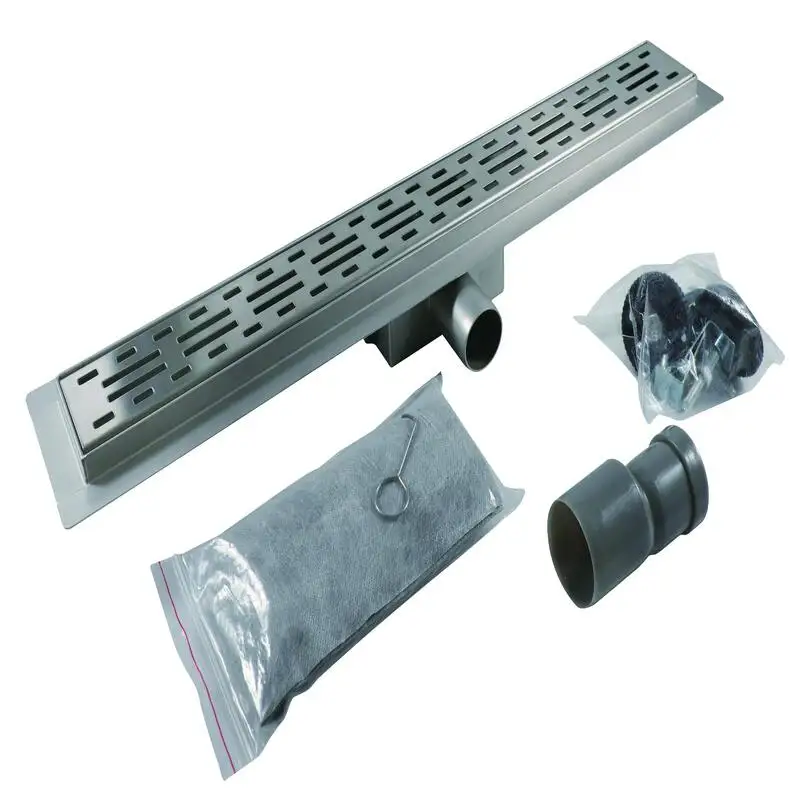 Linear Shower Drain with Vertical Outlet - linear shower drain by Movanty, 304 stainless steel bathroom drainage manufacturer
