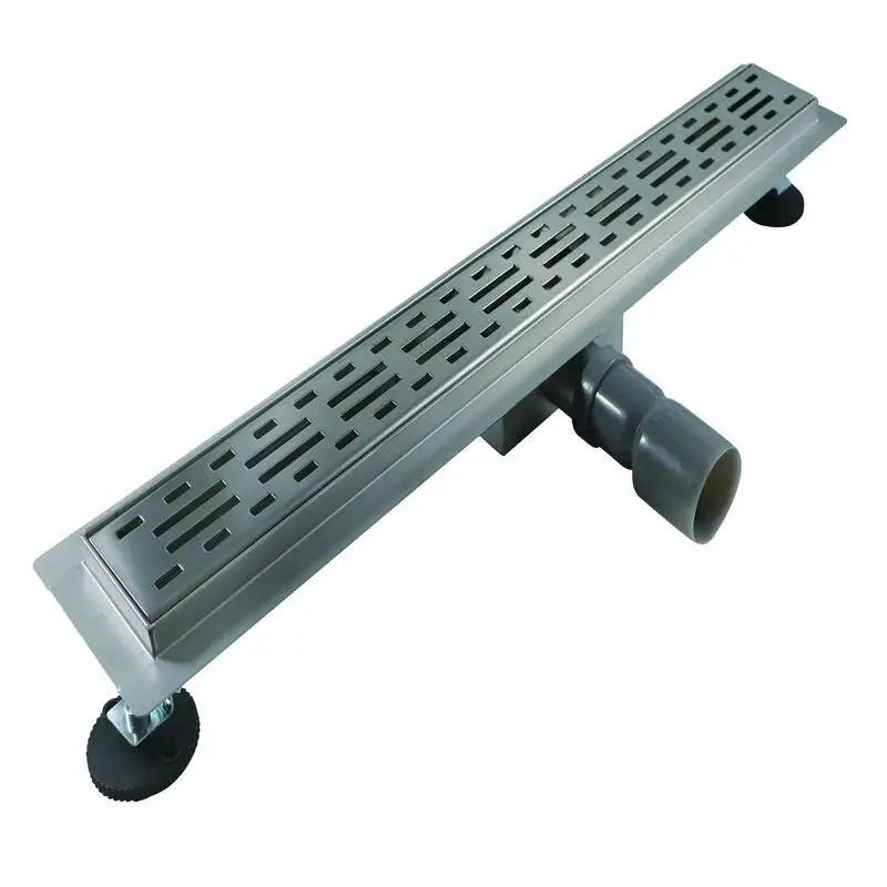 Linear Shower Drain with Vertical Outlet - linear shower drain by Movanty, 304 stainless steel bathroom drainage manufacturer