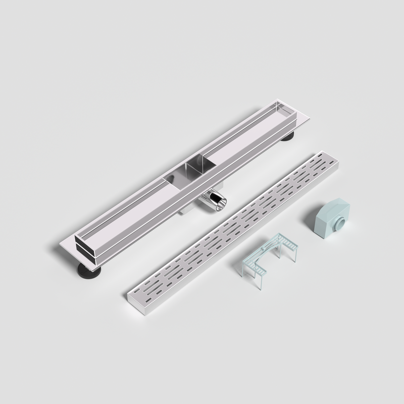 Linear Shower Drain with Vertical Outlet Bathroom - linear shower drain by Movanty, 304 stainless steel bathroom drainage manufacturer