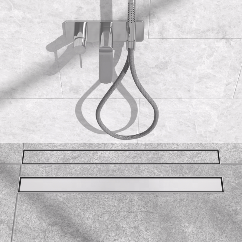 Tile Insert Linear Shower Drain 24 Inch Rectangular - tile insert linear shower drain by Movanty, 304 stainless steel bathroom drainage manufacturer