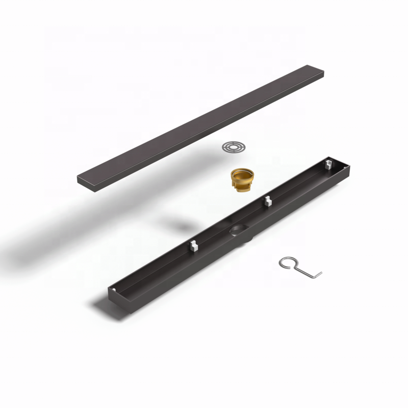 Tile Insert Linear Shower Drain 24 Inch Rectangular - tile insert linear shower drain by Movanty, 304 stainless steel bathroom drainage manufacturer