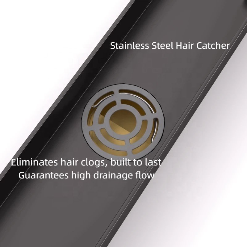 Gold 304 Stainless Steel Linear Shower Drain 12 Inch Hotel - linear shower drain by Movanty, 304 stainless steel bathroom drainage manufacturer