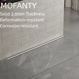 304 Stainless Steel Linear Shower Drain - linear shower drain by Movanty, 304 stainless steel bathroom drainage manufacturer