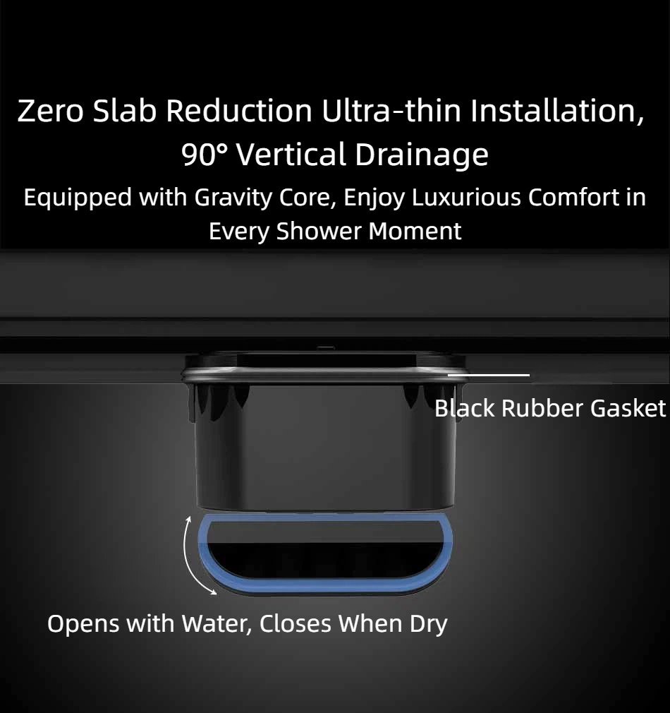 304 Stainless Steel Linear Shower Drain - linear shower drain by Movanty, 304 stainless steel bathroom drainage manufacturer