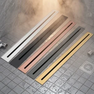 Gold 304 Stainless Steel Linear Shower Drain 600x55mm - linear shower drain by Movanty, 304 stainless steel bathroom drainage manufacturer