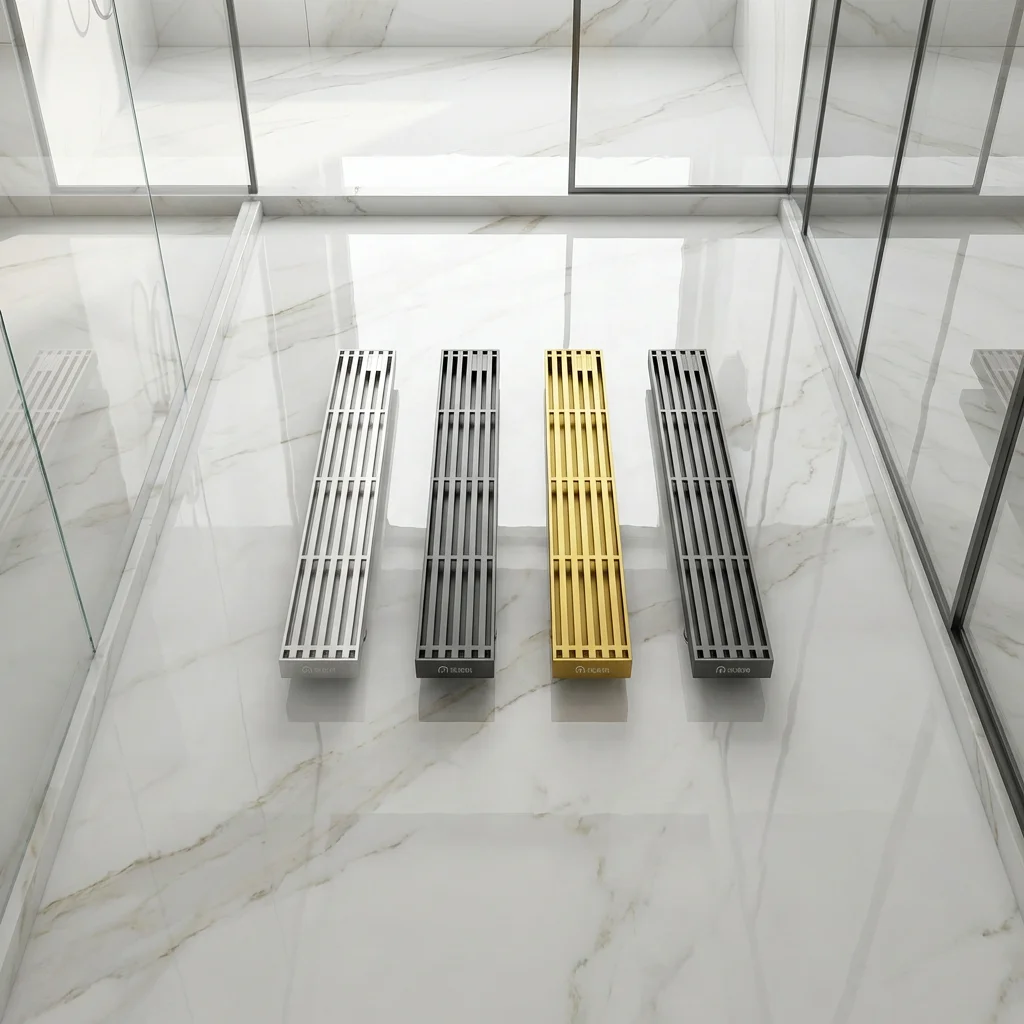 304 Stainless Steel Linear Shower Drain 2mm Rectangular - linear shower drain by Movanty, 304 stainless steel bathroom drainage manufacturer
