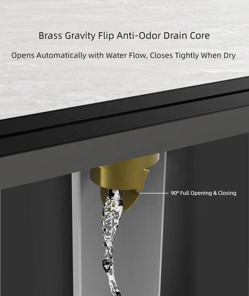 304 Stainless Steel Linear Shower Drain 2mm Rectangular - linear shower drain by Movanty, 304 stainless steel bathroom drainage manufacturer