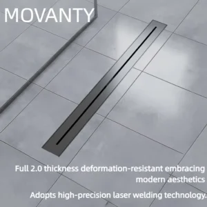 Stainless Steel Linear Shower Drain Rectangular Polished - linear shower drain by Movanty, 304 stainless steel bathroom drainage manufacturer