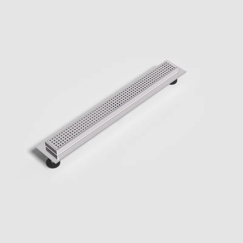 Chrome Stainless Steel Linear Shower Drain Rectangular - linear shower drain by Movanty, 304 stainless steel bathroom drainage manufacturer