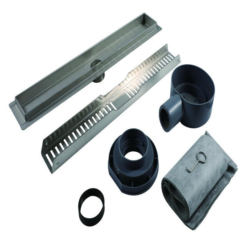 Tile Insert Linear Shower Drain Rectangular Embedded - tile insert linear shower drain by Movanty, 304 stainless steel bathroom drainage manufacturer