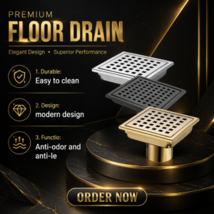6 Inch 304 Stainless Steel Floor Drain 150x150mm Brushed - floor drain by Movanty, 304 stainless steel bathroom drainage manufacturer